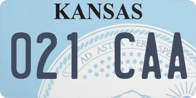 KS license plate 021CAA