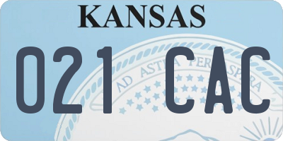 KS license plate 021CAC
