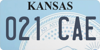 KS license plate 021CAE