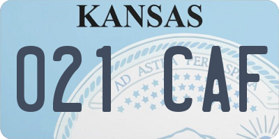 KS license plate 021CAF