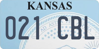 KS license plate 021CBL
