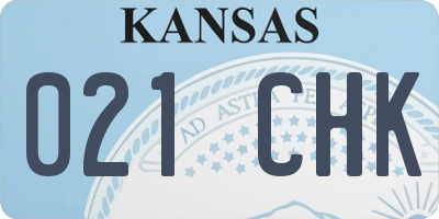 KS license plate 021CHK