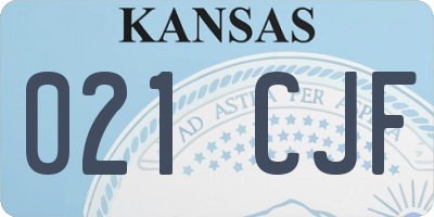 KS license plate 021CJF