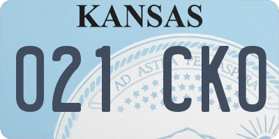 KS license plate 021CKO