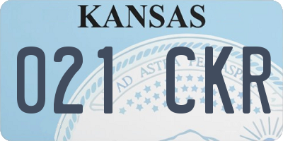KS license plate 021CKR