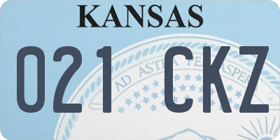 KS license plate 021CKZ