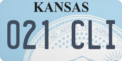 KS license plate 021CLI