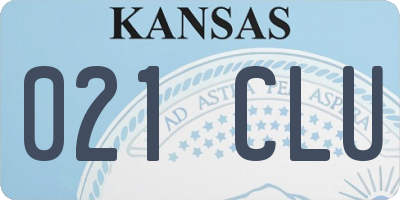 KS license plate 021CLU