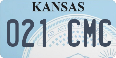 KS license plate 021CMC