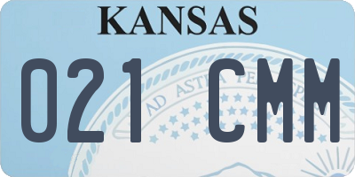 KS license plate 021CMM