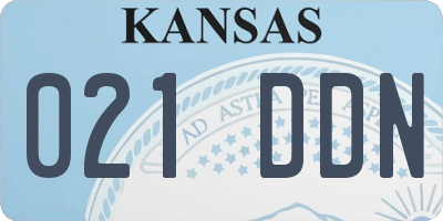 KS license plate 021DDN