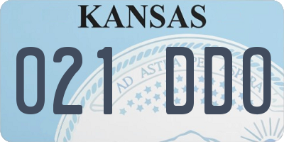 KS license plate 021DDO