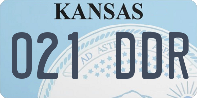 KS license plate 021DDR