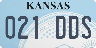 KS license plate 021DDS
