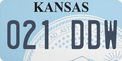 KS license plate 021DDW