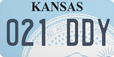 KS license plate 021DDY