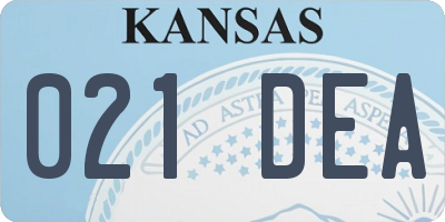 KS license plate 021DEA