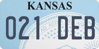 KS license plate 021DEB
