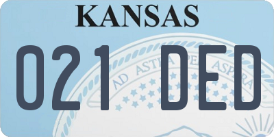 KS license plate 021DED