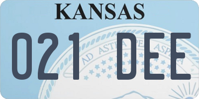 KS license plate 021DEE