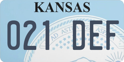 KS license plate 021DEF