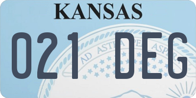 KS license plate 021DEG