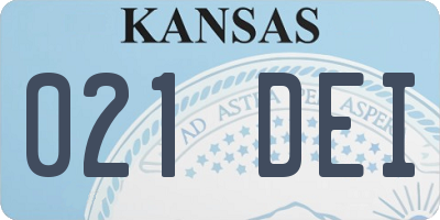 KS license plate 021DEI
