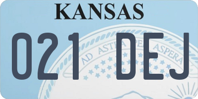 KS license plate 021DEJ