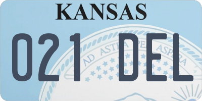 KS license plate 021DEL
