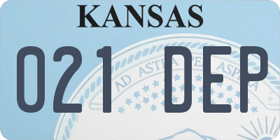 KS license plate 021DEP