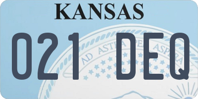KS license plate 021DEQ