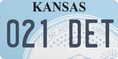 KS license plate 021DET