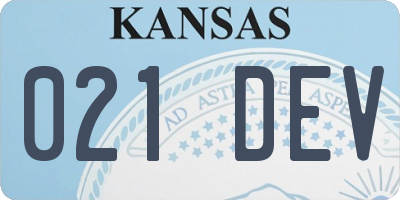 KS license plate 021DEV