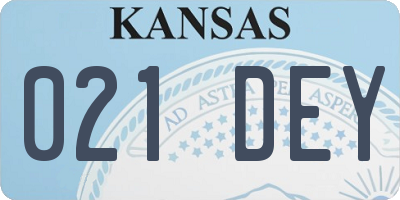KS license plate 021DEY