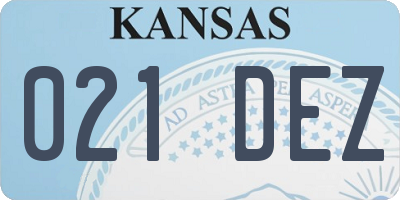 KS license plate 021DEZ