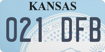 KS license plate 021DFB