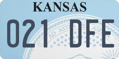 KS license plate 021DFE