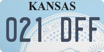 KS license plate 021DFF