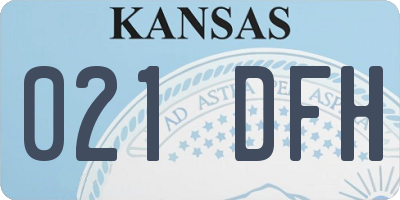KS license plate 021DFH