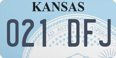KS license plate 021DFJ