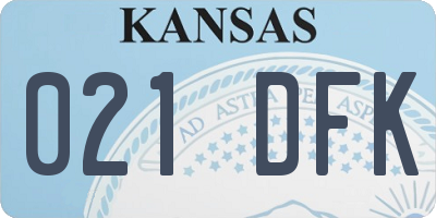 KS license plate 021DFK