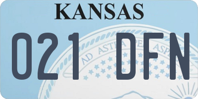 KS license plate 021DFN