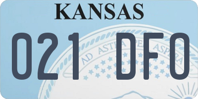 KS license plate 021DFO