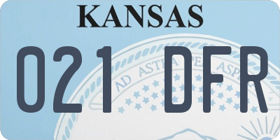 KS license plate 021DFR
