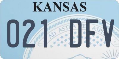 KS license plate 021DFV