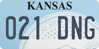 KS license plate 021DNG