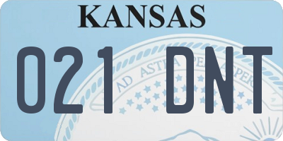 KS license plate 021DNT