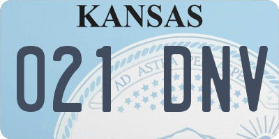 KS license plate 021DNV