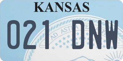 KS license plate 021DNW