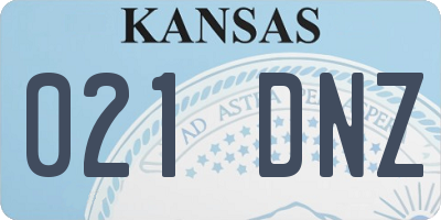 KS license plate 021DNZ